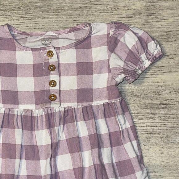 EUC Wonder Nation Purple Buffalo Check Plaid Prairie Style Dress Size 18 Months - Picture 2 of 6